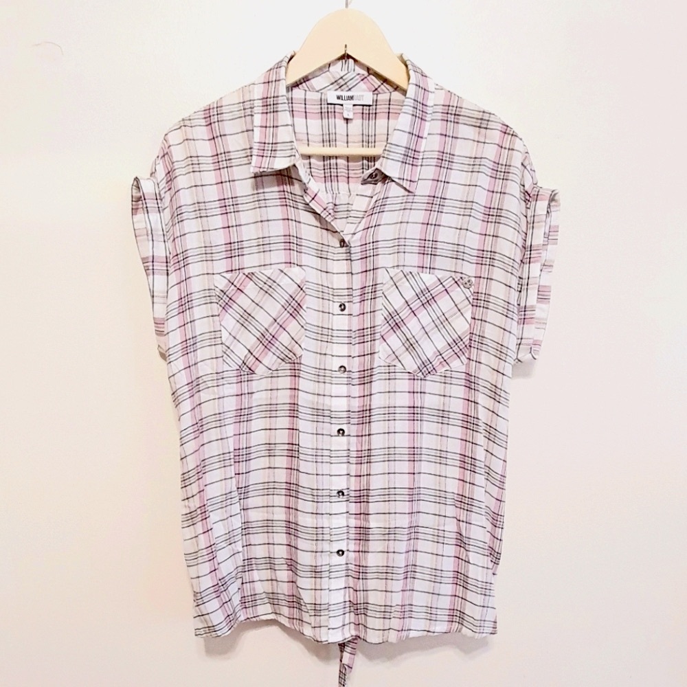 🆕 William Rast Button Down Top. Adjustable Waist with Back Tie-Strings. NWT